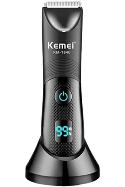 Kemei ماكينة تشذيب شعر الجسم الكهربائية KM-1840، مقاومة للماء IPX7، قابلة لإع...