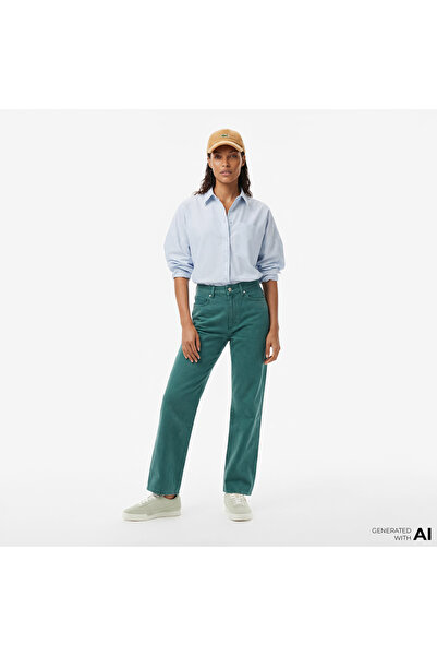 Lacoste Kadın Straight Fit Mavi Jean