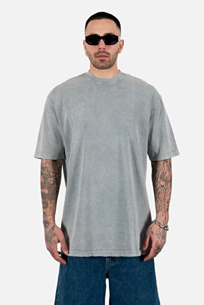 UKHWD SUPPLY Tricou pentru bărbați oversize Acidwash UK1340GR