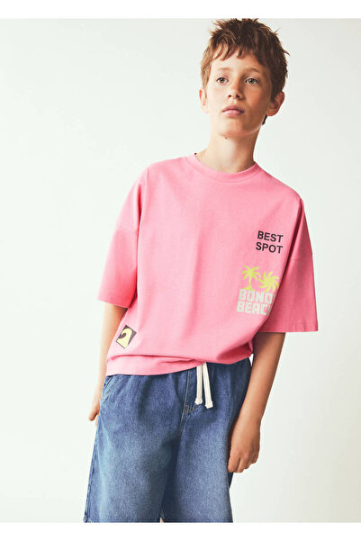 MANGO Kids Oversize denim bermuda şort