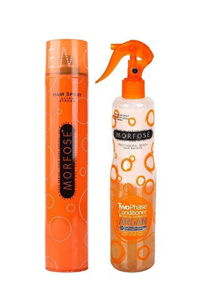 Morfose Çift Fazlı Fön Suyu Argan 400 ml+Ultra Strong Saç Spreyi 400 ml