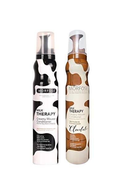 Morfose Milk Therapy Saç Köpüğü + Chocolatte Saç Köpüğü 200 ml - Besleyici, K...