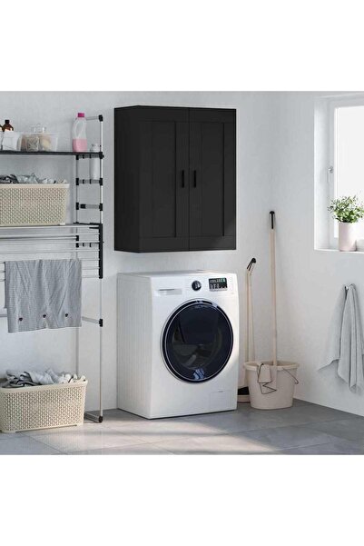 Concept Dulap montat pe perete, negru, 69,5x34x90 cm, lemn prelucrat