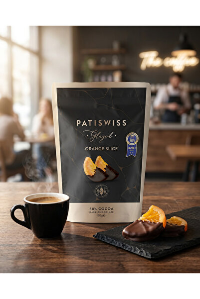 Patiswiss Glazed Bitter Çikolatalı Portakal Dilimi, 80G