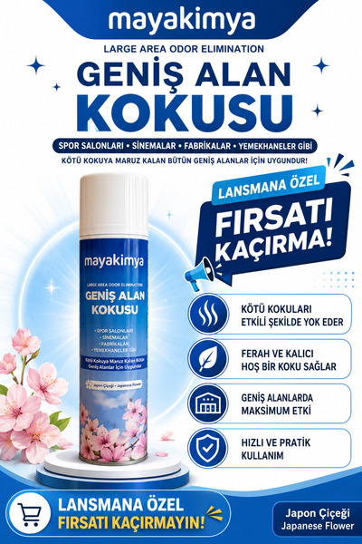 Mayakimya Maya Kimya Japon Çiçeği Kokulu Geniş Alan Kokusu Sprey Oda Kokusu 5...