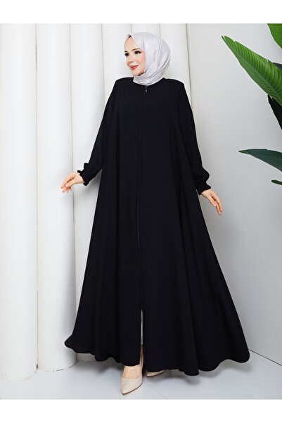 Efelif Siyah Dökümlü Rabia Mevlana Ferace Mf-1530