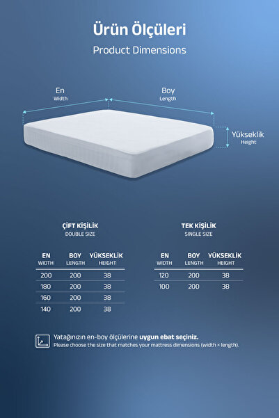 VİSCOTEX Ultra Soft Sıvı Geçirmez Tek Kişilik Fitted Alez, Günlük Kullanıma Uygun, Nefes Alabilen Sessiz Full Kenar Yatak Koruyucu