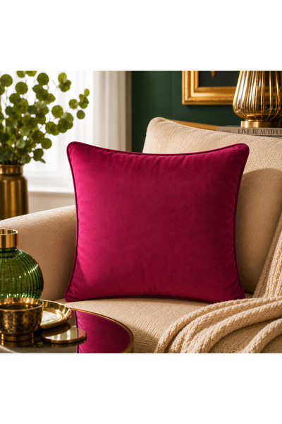 Fabricland Ithal Ipek Kadife Vişne Çürüğü Renk Kırlent Kılıfı 43x43cm