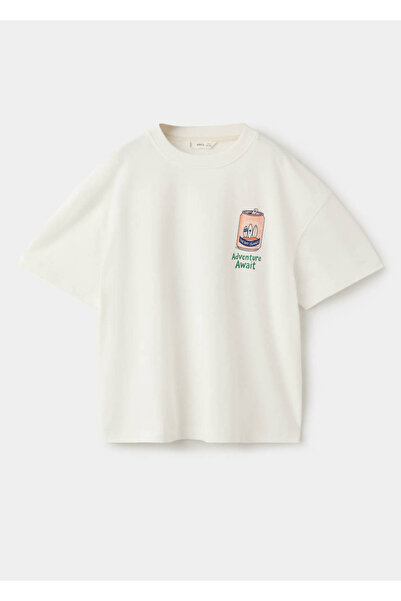 MANGO Kids Kayık desenli pamuklu tişört