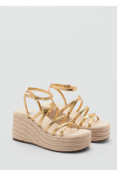 Mango Teen Metal şeritli platform topuklu sandalet