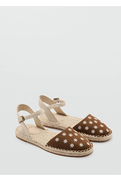 MANGO Kids Çiçekli kayışlı espadril ayakkabı