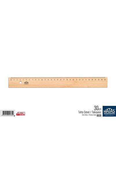 HATAS 30 cm Tahta Cetvel / Takviyesiz