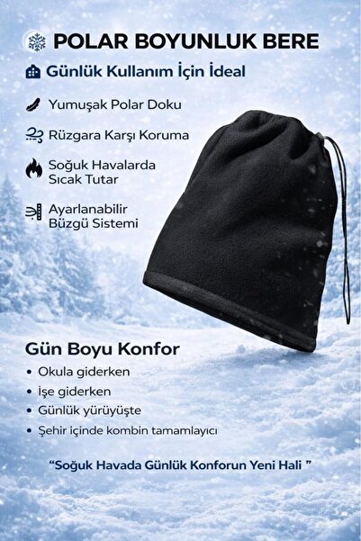 Liggo Polar Boyunluk Bere Termal Polar Bere Şapka