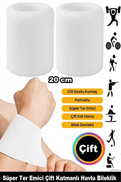Liggo Double Towel Bracelet Sweatband 20cm Sports Towel Bracelet