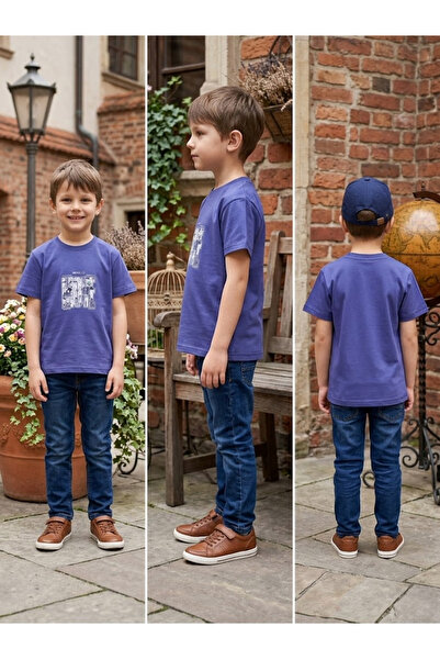 meyastore Boy's T-Shirt with Comic Book Print
