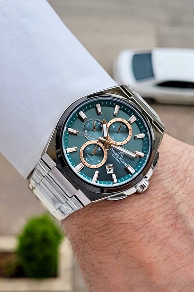 Daniel Klein Kadranı Yeşil Kordonu Silver Renk 43,5 Mm 24 Ay Garantili Göster...