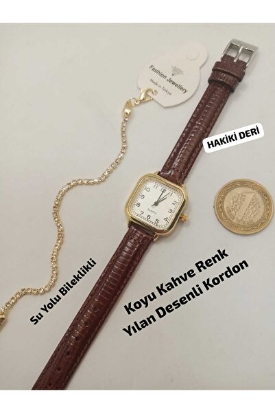 Brality Genuine Leather Vintage Model Dark Brown Cord Retro Women's Wristwatc...