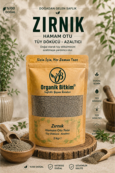 OB Organik Bitkim Zırnık (HAMAM OTU) Tüy Dökücü - Azaltıcı 2 Kg