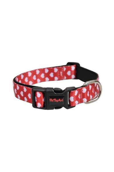 Pet Tag Art طوق للكلاب قابل للتعديل بنمط قلب من PetTagArt