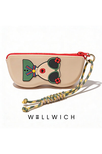 wellwich Silikon Kalemlik ve Gözlük Kılıfı Çok Amaçlı Fermuarlı Organizer Bej...