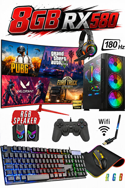 Dmc N03x (PUBG,GTA 5) I5-3470,16GB RAM,512GB SSD,8GB RX580 256bit,24'oyuncu M...