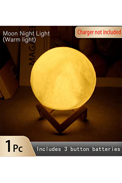 Choice ضوء دافئ، مصباح قراءة، ضوء قمر LED، ضوء ليلي على شكل قمر، هدية عيد ميل...