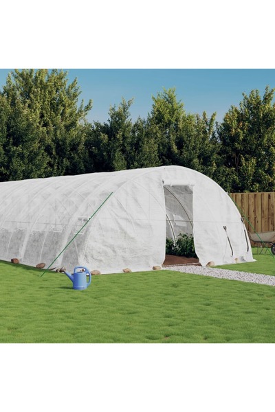 Concept Seră cu cadru din oțel, alb, 90 m², 18x5x2,3 m