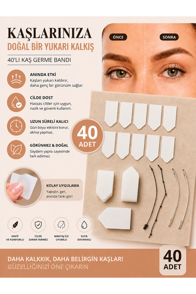 SETBEAUTY 40 Adet İpli Göz Kaş Boyun Germe Bandı Yüz Gerdirme İpi
