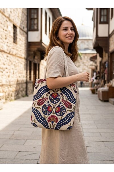 Zehra ana Tile Patterned Tapestry Cloth Bag