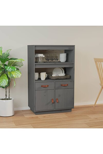 Concept Dulap înalt, gri, 67x40x108,5 cm, lemn masiv de pin