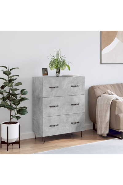 Concept Servantă, gri beton, 69,5x34x90 cm, lemn compozit