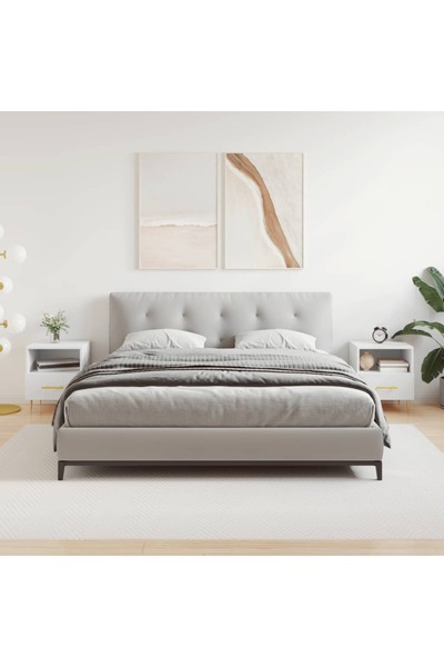 Concept Noptiere, 2 buc., alb, 40x35x47,5 cm, lemn compozit