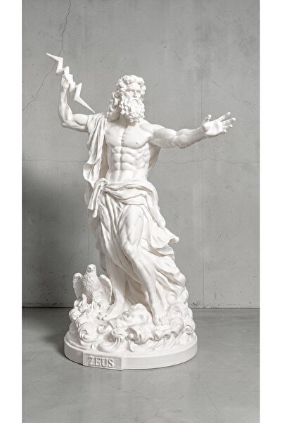 Belupa Zeus Heykeli Dekoratif Biblo Yunan Mitolojisi Temalı Ev Ofis Dekor Objesi