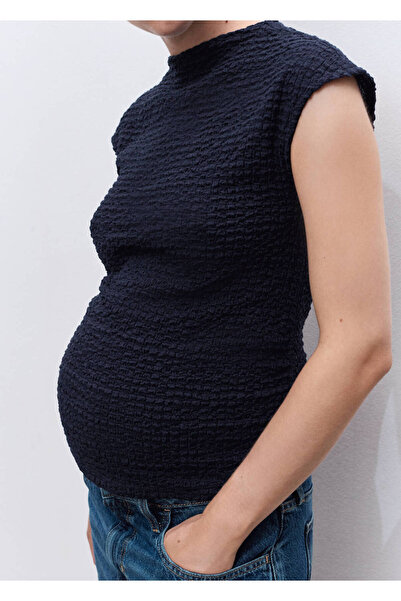 MANGO Woman Krep pamuklu top