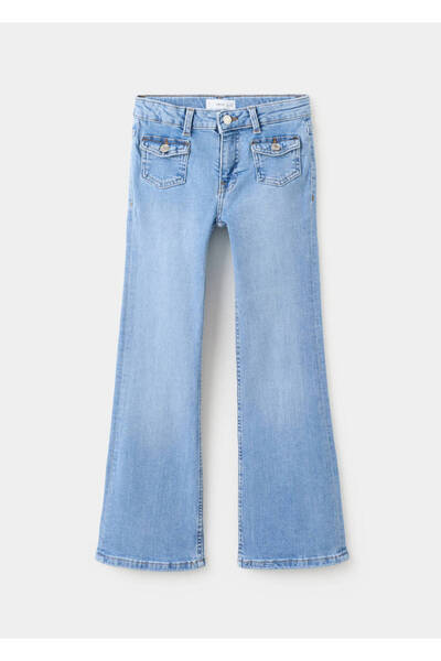 MANGO Kids İspanyol paça cepli jean pantolon