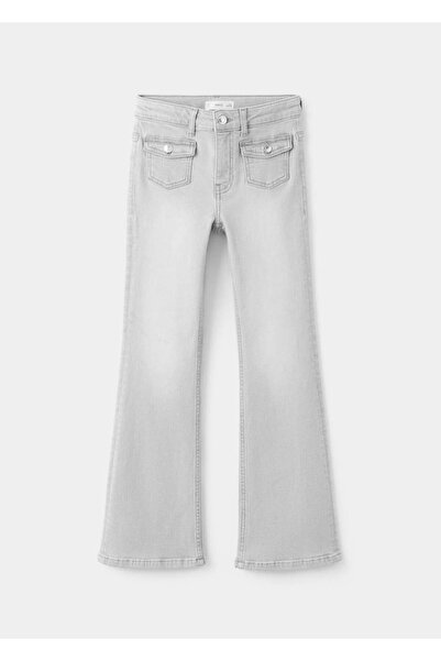 MANGO Kids İspanyol paça cepli jean pantolon
