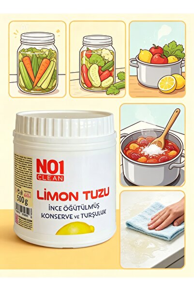 no1 clean LİMON TUZU İNCE ÖĞÜTÜLMÜŞ 500 Gr