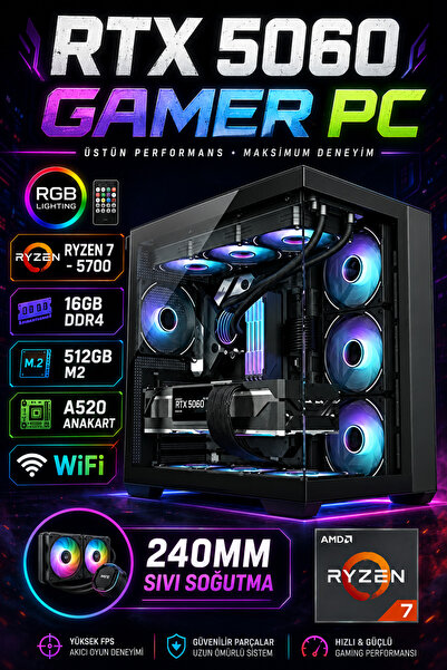 Dmc N343 Windows 11 / Ryzen 7 5700 / 16GB RAM/ 512GB M2 SSD / 8GB RTX5060 / S...