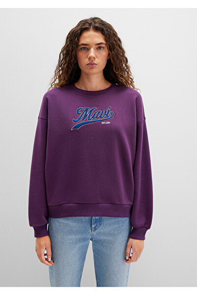 Mavi Logo Baskılı Mor Sweatshirt 1S10419-70679