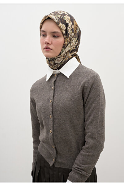 Freshscarfs Judith šal od pamuka i viskoze sa uzorkom, braon