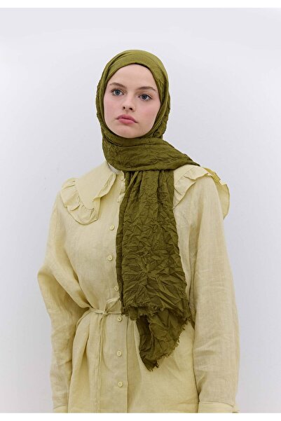 Freshscarfs Yosun Yeşili Vual Crash Şal