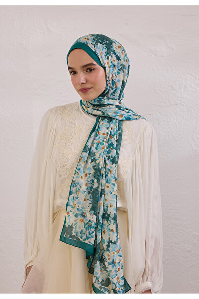 Freshscarfs Cherry Blossom Desen Rami Şal Okyanus