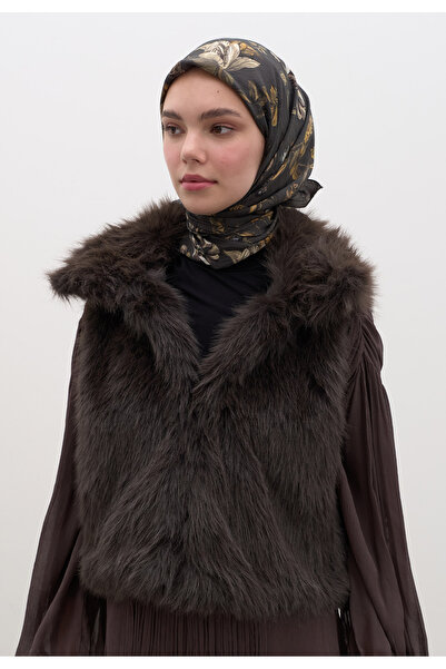 Freshscarfs Anthracite Gisele Pattern Cotton Viscose Scarf