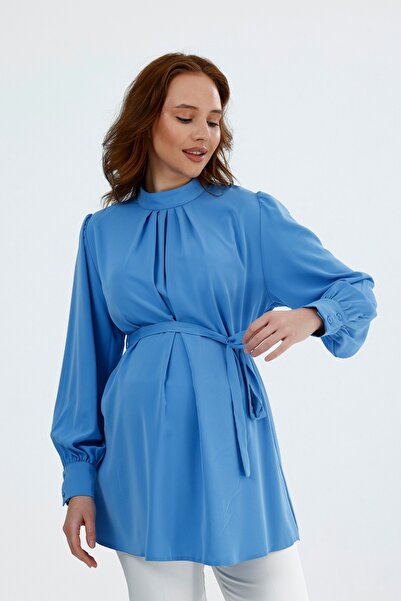 KATLİN MATERNİTY WEAR Блуза за бременни Jessica от плат, с яка, цип и копчета...