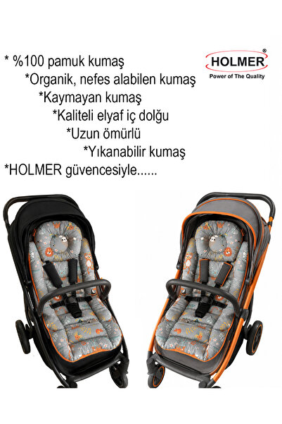 Holmer Organik Pamuklu Ortapedik Bel Destekli Bebek Arabası Minderi