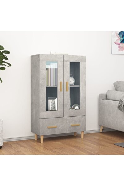 Concept Dulap înalt, gri beton, 70x31x115 cm, lemn compozit
