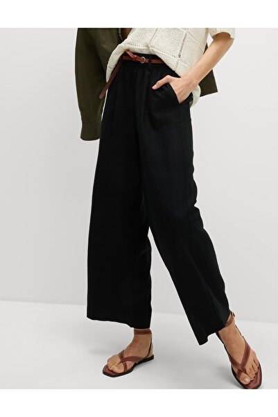 Marks & Spencer Keten Karışımlı Geniş Paça Pantolon