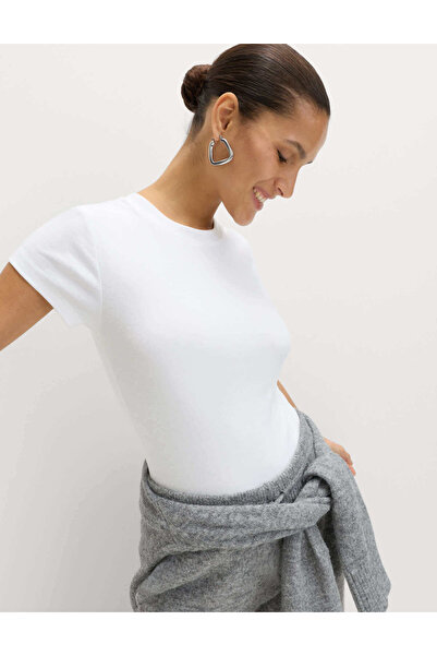 Marks & Spencer Pamuk Karışımlı Kısa Kollu T-shirt