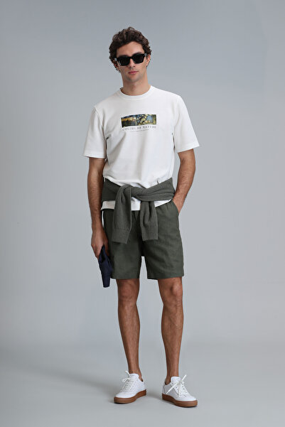 Lufian Peler Sports Мъжки чино шорти Slim Fit зелени