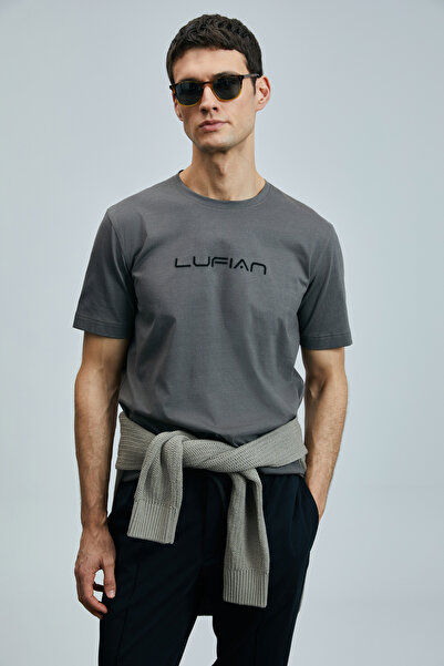 Lufian Μπλουζάκι Fusion Modern Graphic καφέ